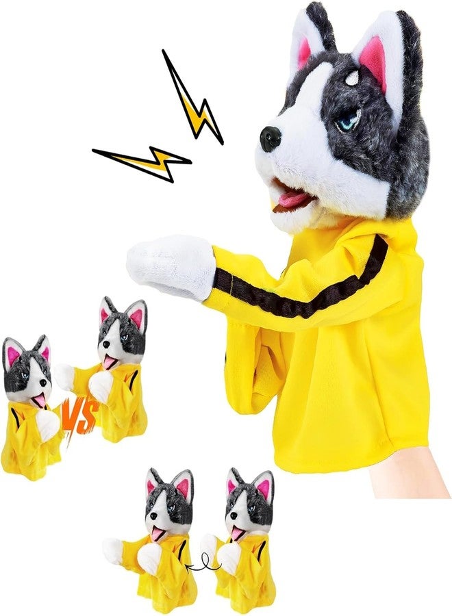 ZIPRON Kung Fu Dog & Husky Interactive Toy - Boxing & Tricky Hand Puppet Action, Plush Stuffed Husky with Kung Fu Gloves - Perfect Children's Game & Gift Idea! - Image 1